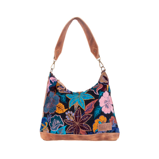 SMALL PENELOPE BAG - H&S EMBROIDERED FLORAL - FAWN - NO. 200695