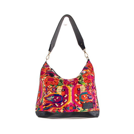 SMALL PENELOPE BAG - OOAK HUIPIL - BLACK - NO. 200762
