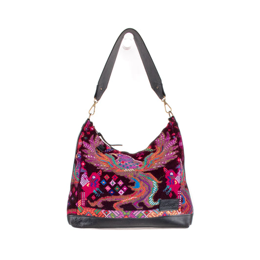 SMALL PENELOPE BAG - OOAK HUIPIL - BLACK - NO. 200767