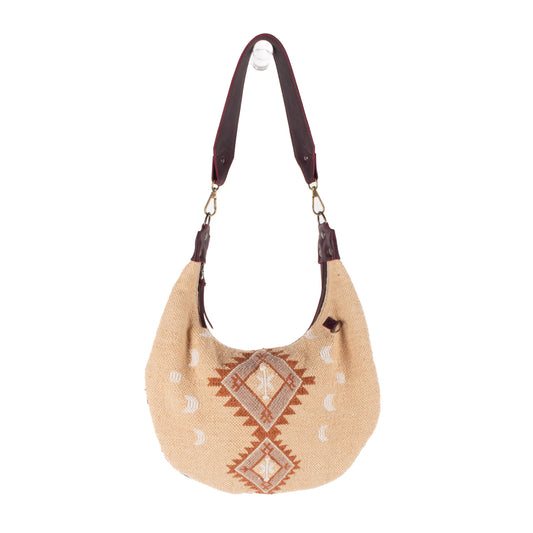 **SHIP WINDOW** BOHO SADDLE BAG - H&S WOMANHOOD - VINO TINTO - NO. 200769