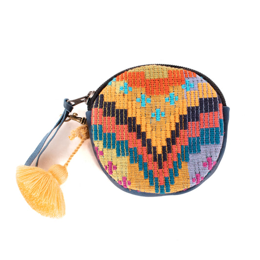 **SHIP WINDOW** CIRCLE COIN PURSE - H&S MOONS - NAVY - NO. 200783