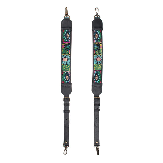 CAMILA BACKPACK STRAP SET - OOAK HUIPIL - BLACK - NO. 200913