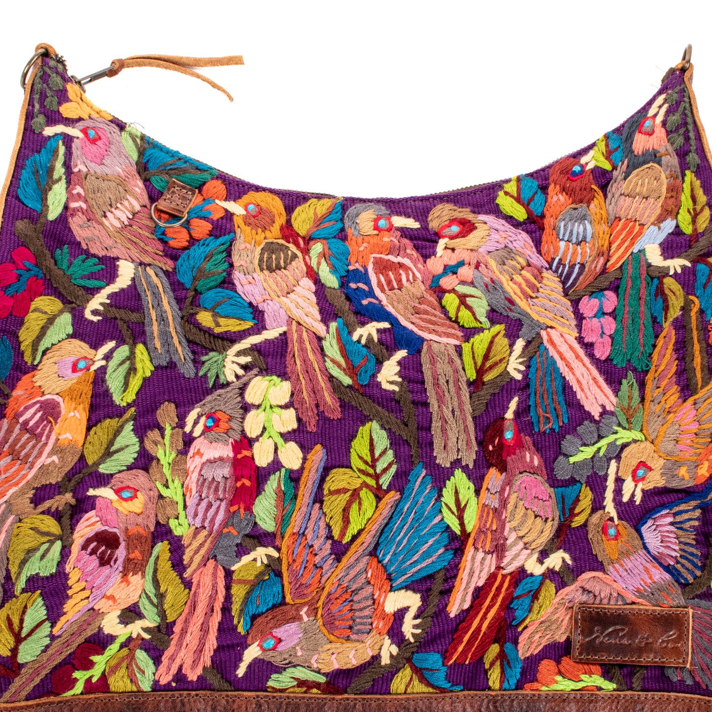 **SHIP WINDOW** PENELOPE BAG - H&S EMBROIDERED BIRDS - HONEY - NO. 201083