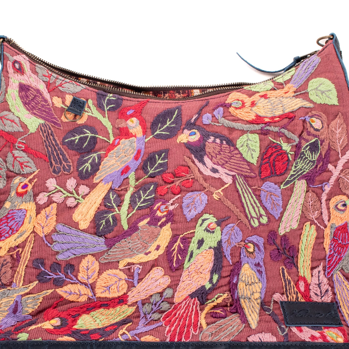 **SHIP WINDOW** PENELOPE BAG - H&S EMBROIDERED BIRDS - NAVY - NO. 201084