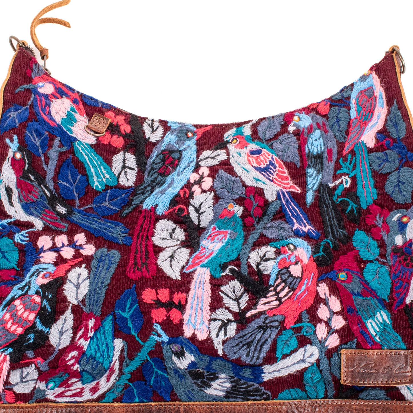 **SHIP WINDOW** PENELOPE BAG - H&S EMBROIDERED BIRDS - HONEY - NO. 201092