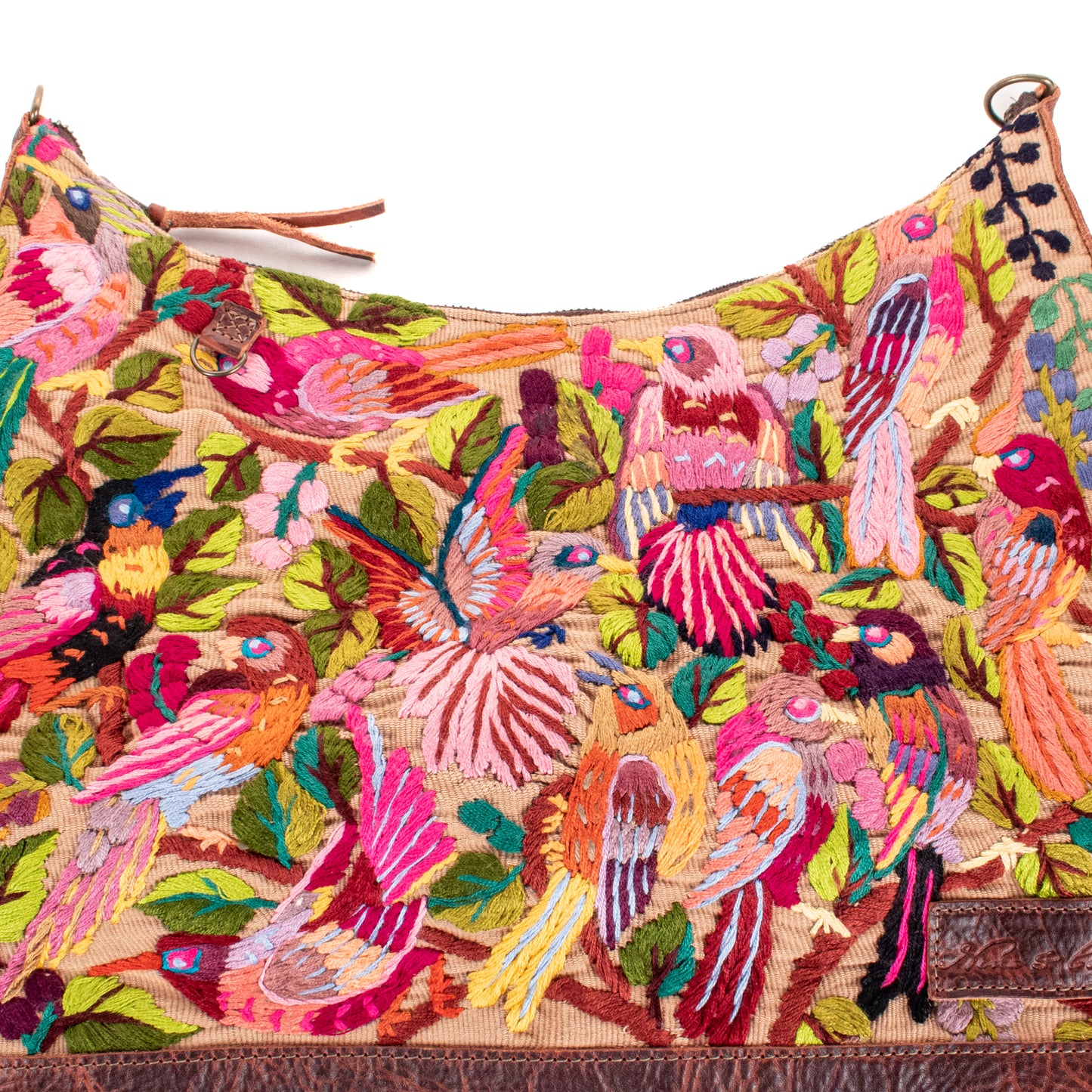 **SHIP WINDOW** PENELOPE BAG - H&S EMBROIDERED BIRDS - COPPER - NO. 201094