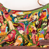 SMALL PENELOPE BAG - H&S EMBROIDERED BIRDS - HONEY - NO. 201234