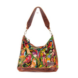 SMALL PENELOPE BAG - H&S EMBROIDERED BIRDS - HONEY - NO. 201234
