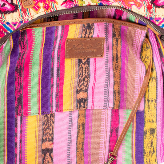 SMALL PENELOPE BAG - OOAK HUIPIL - CAFE - NO. 201467