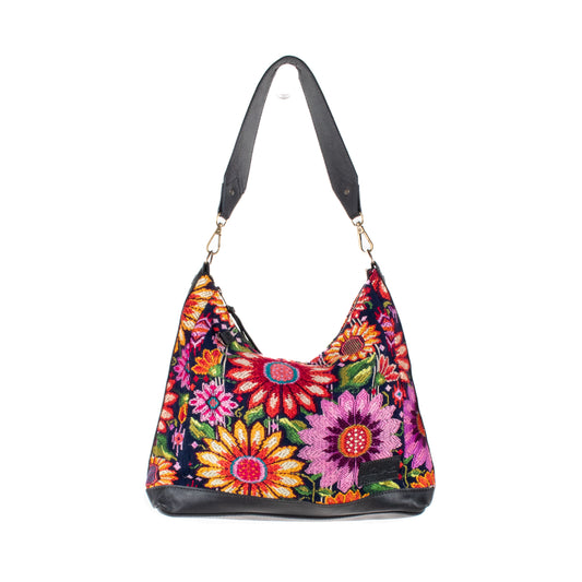 SMALL PENELOPE BAG - OOAK HUIPIL - BLACK - NO. 201473