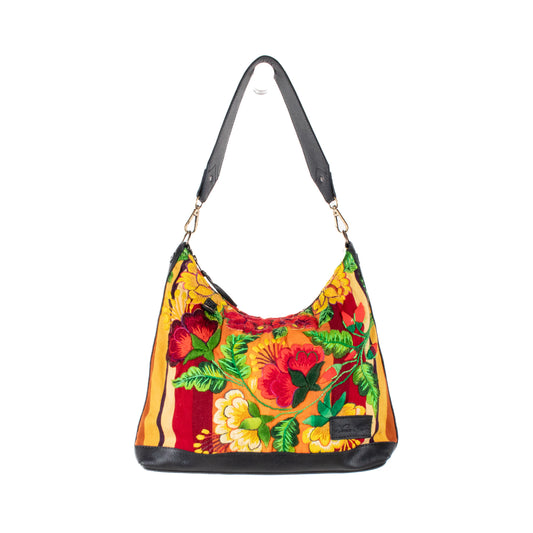 SMALL PENELOPE BAG - OOAK HUIPIL - BLACK - NO. 201476