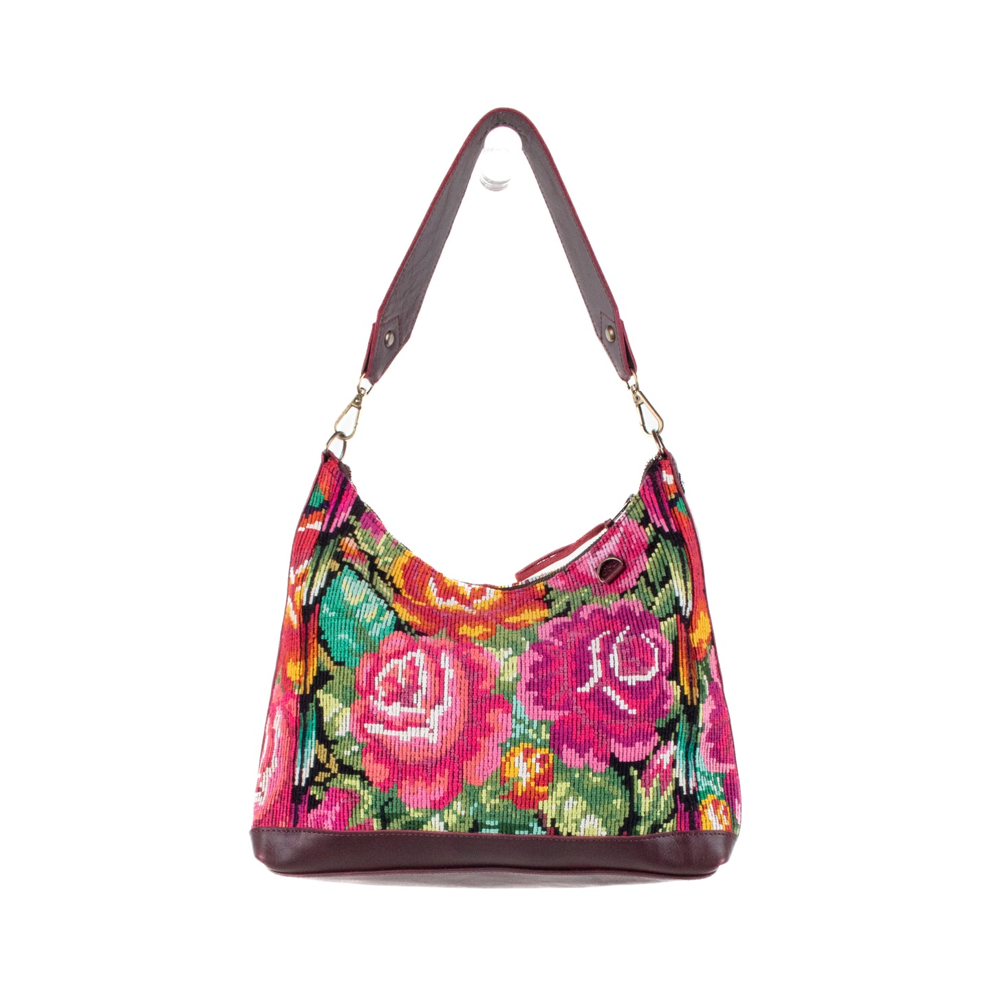 SMALL PENELOPE BAG - OOAK HUIPIL - VINO TINTO - NO. 201543