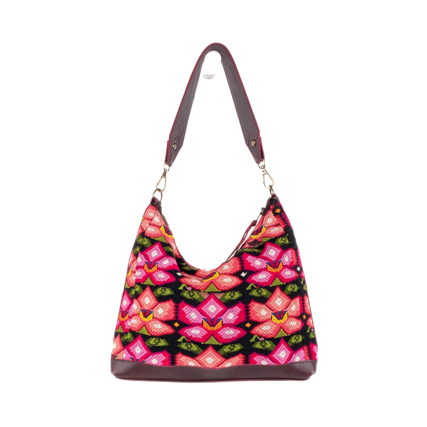 SMALL PENELOPE BAG - OOAK HUIPIL - VINO TINTO - NO. 201544