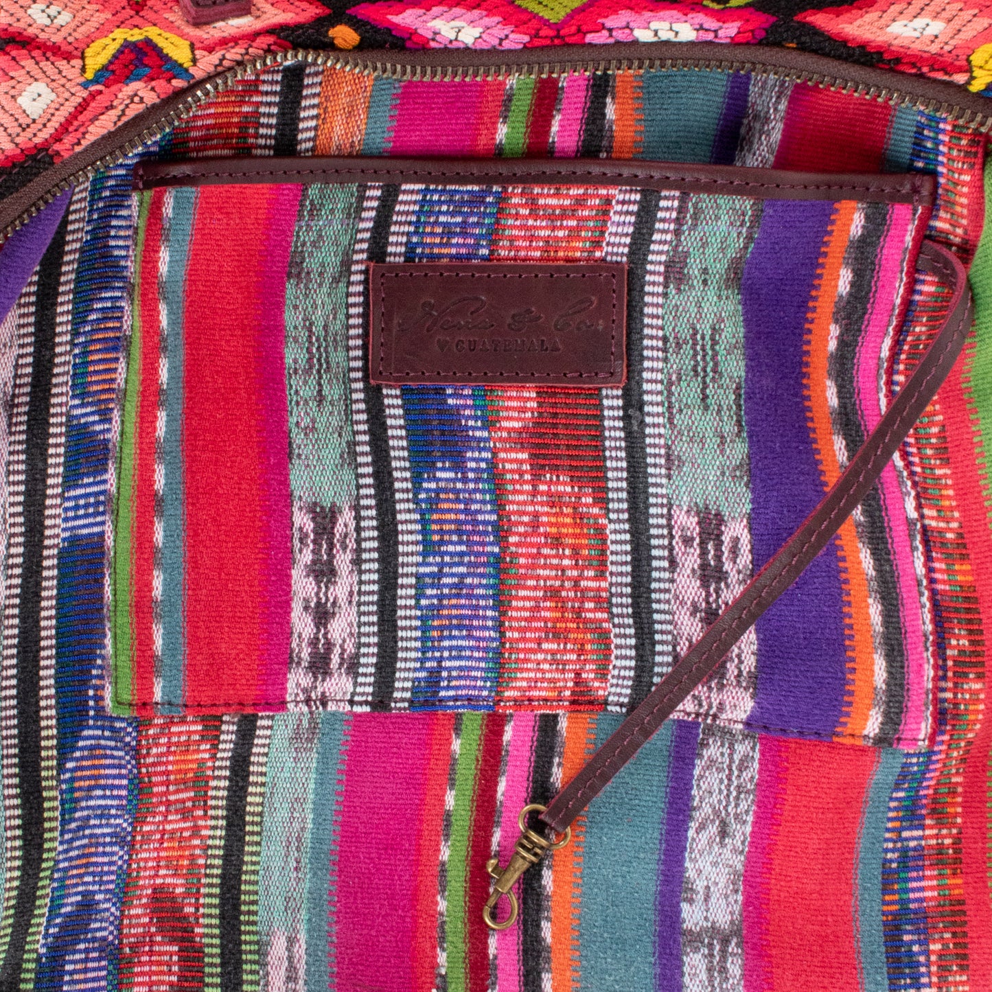 SMALL PENELOPE BAG - OOAK HUIPIL - VINO TINTO - NO. 201544