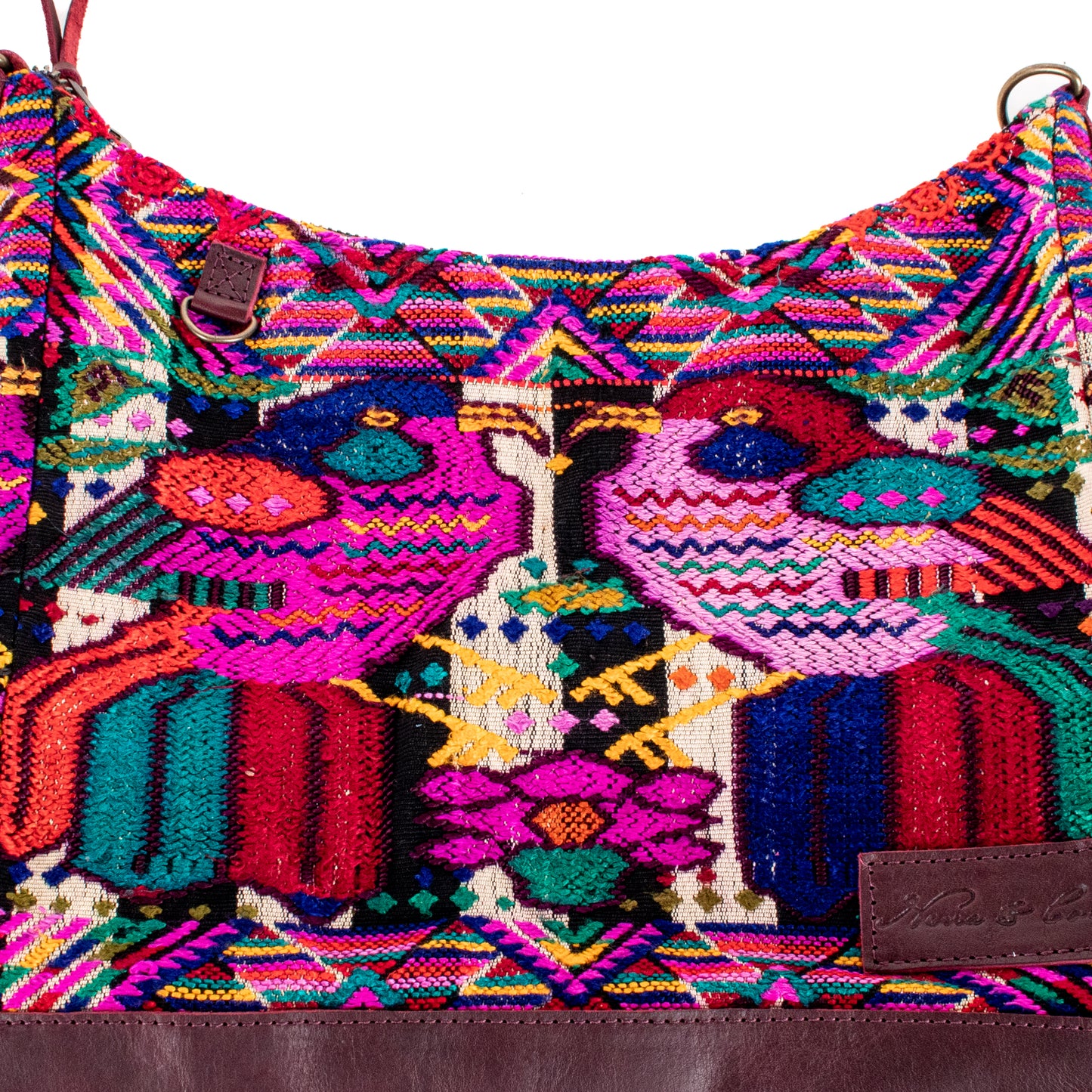 SMALL PENELOPE BAG - OOAK HUIPIL - VINO TINTO - NO. 201545