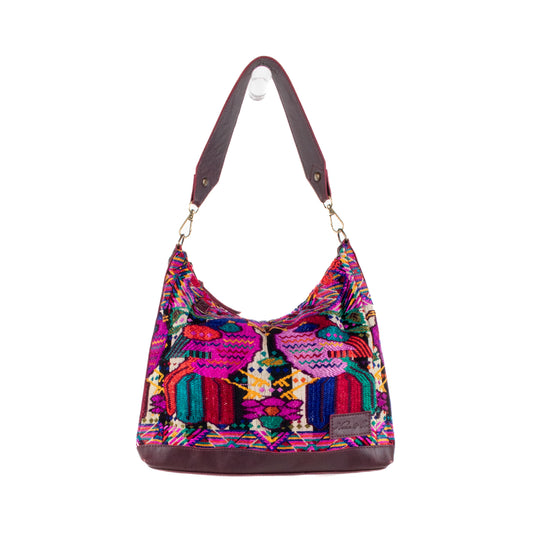 SMALL PENELOPE BAG - OOAK HUIPIL - VINO TINTO - NO. 201545