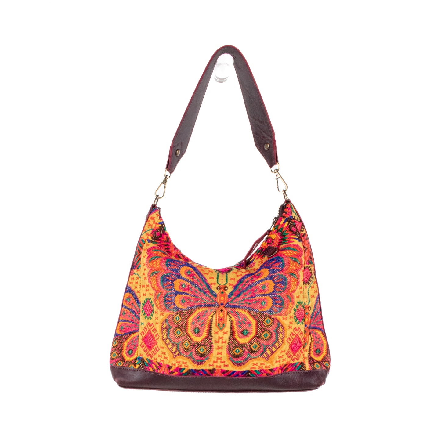 SMALL PENELOPE BAG - OOAK HUIPIL - VINO TINTO - NO. 201546