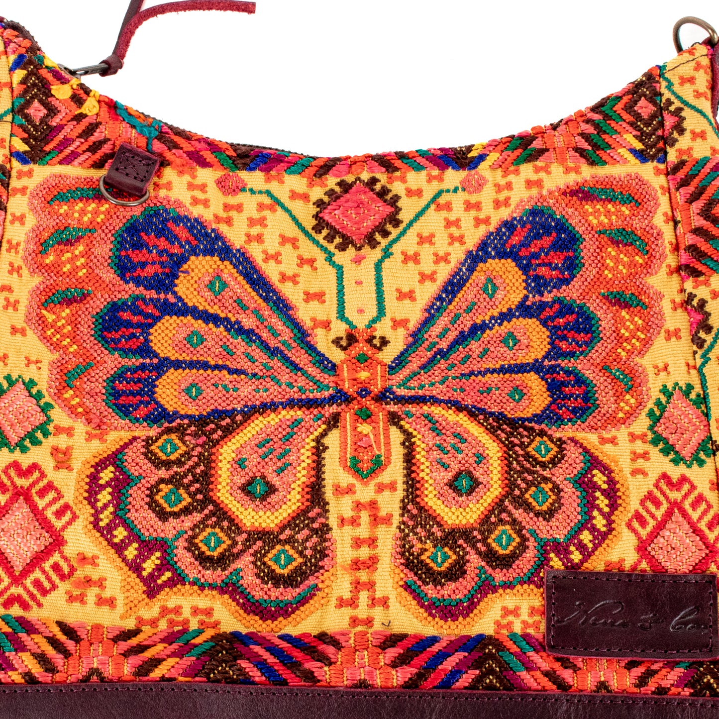 SMALL PENELOPE BAG - OOAK HUIPIL - VINO TINTO - NO. 201546