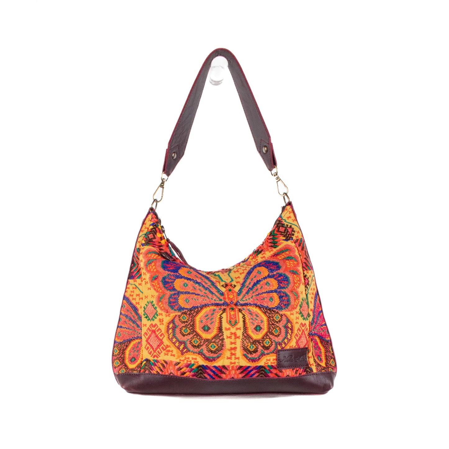 SMALL PENELOPE BAG - OOAK HUIPIL - VINO TINTO - NO. 201546
