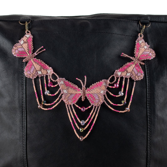 **SHIP WINDOW** BEADED BUTTERFLY BAG NECKLACE - NO. 201751