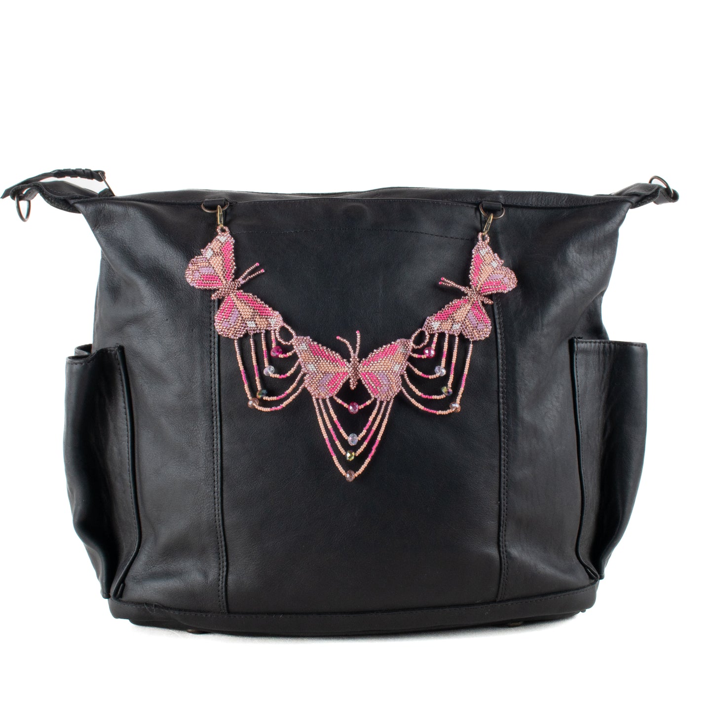**SHIP WINDOW** BEADED BUTTERFLY BAG NECKLACE - NO. 201751