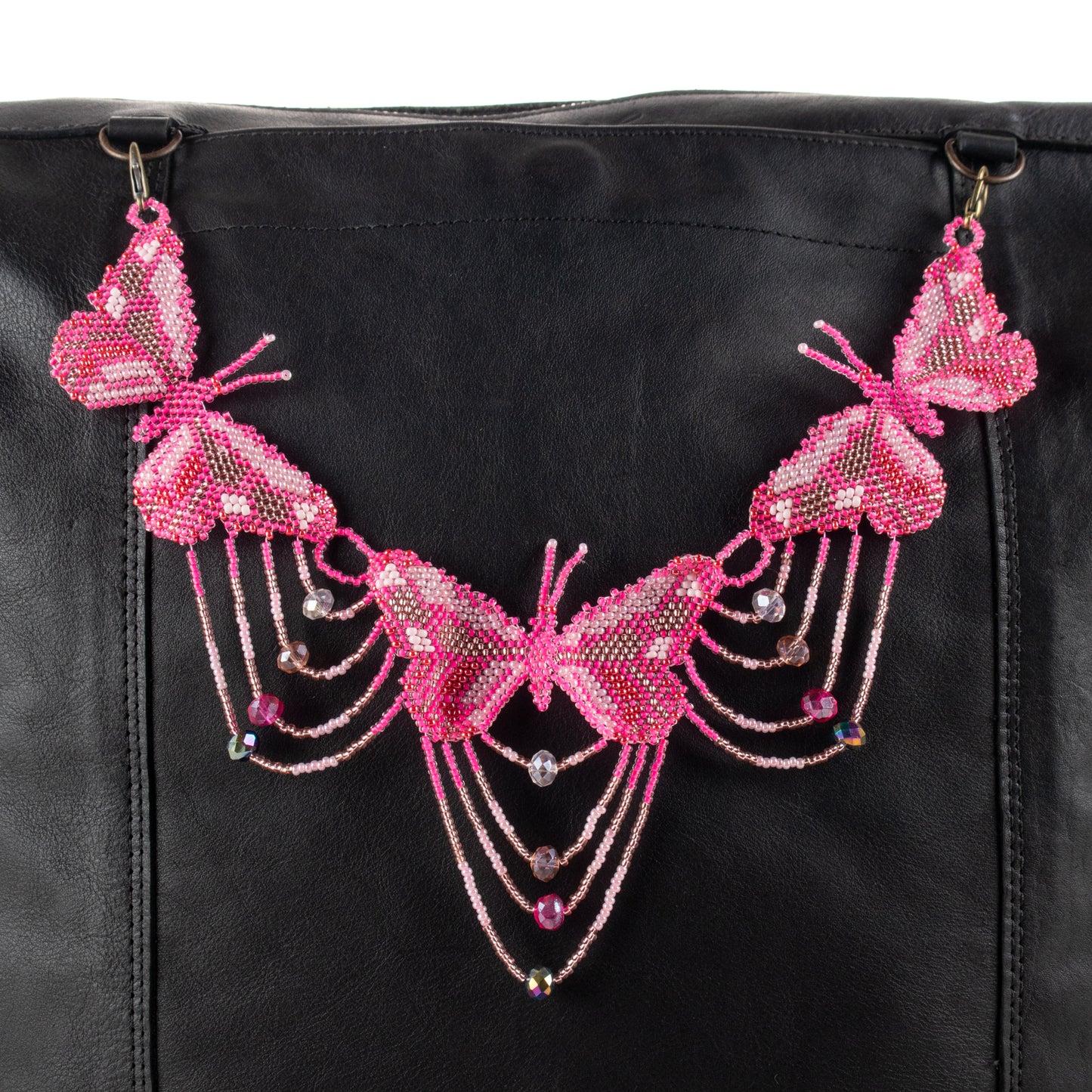 **SHIP WINDOW** BEADED BUTTERFLY BAG NECKLACE - NO. 201752