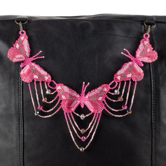 **SHIP WINDOW** BEADED BUTTERFLY BAG NECKLACE - NO. 201752