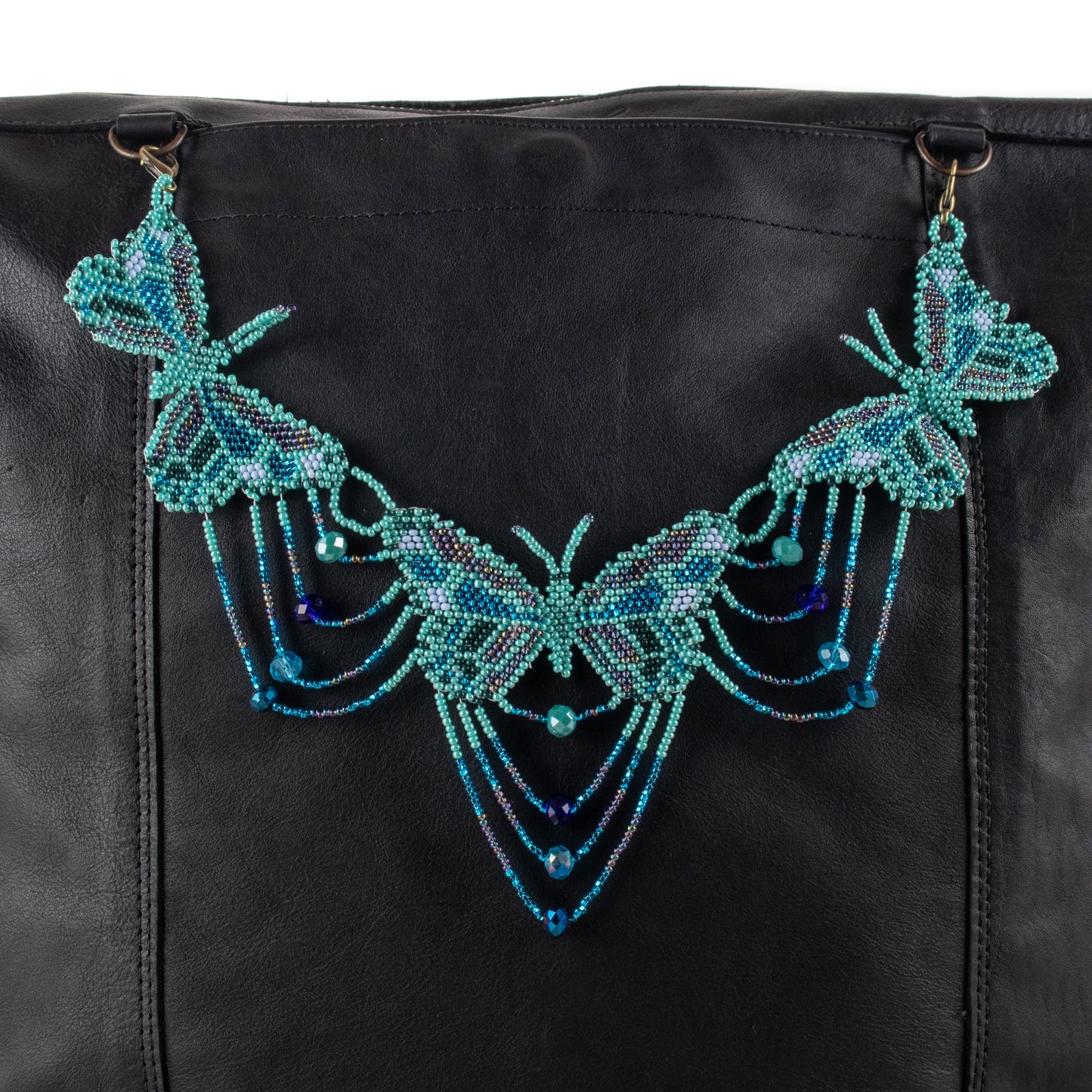 **SHIP WINDOW** BEADED BUTTERFLY BAG NECKLACE - NO. 201753