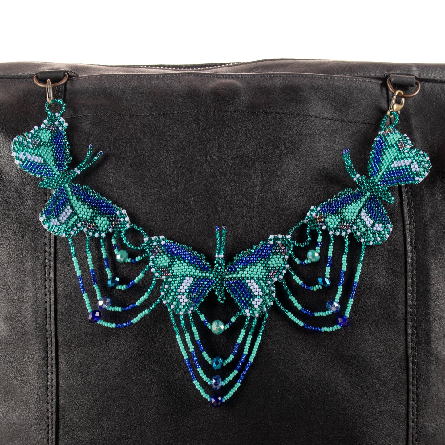 **SHIP WINDOW** BEADED BUTTERFLY BAG NECKLACE - NO. 201754