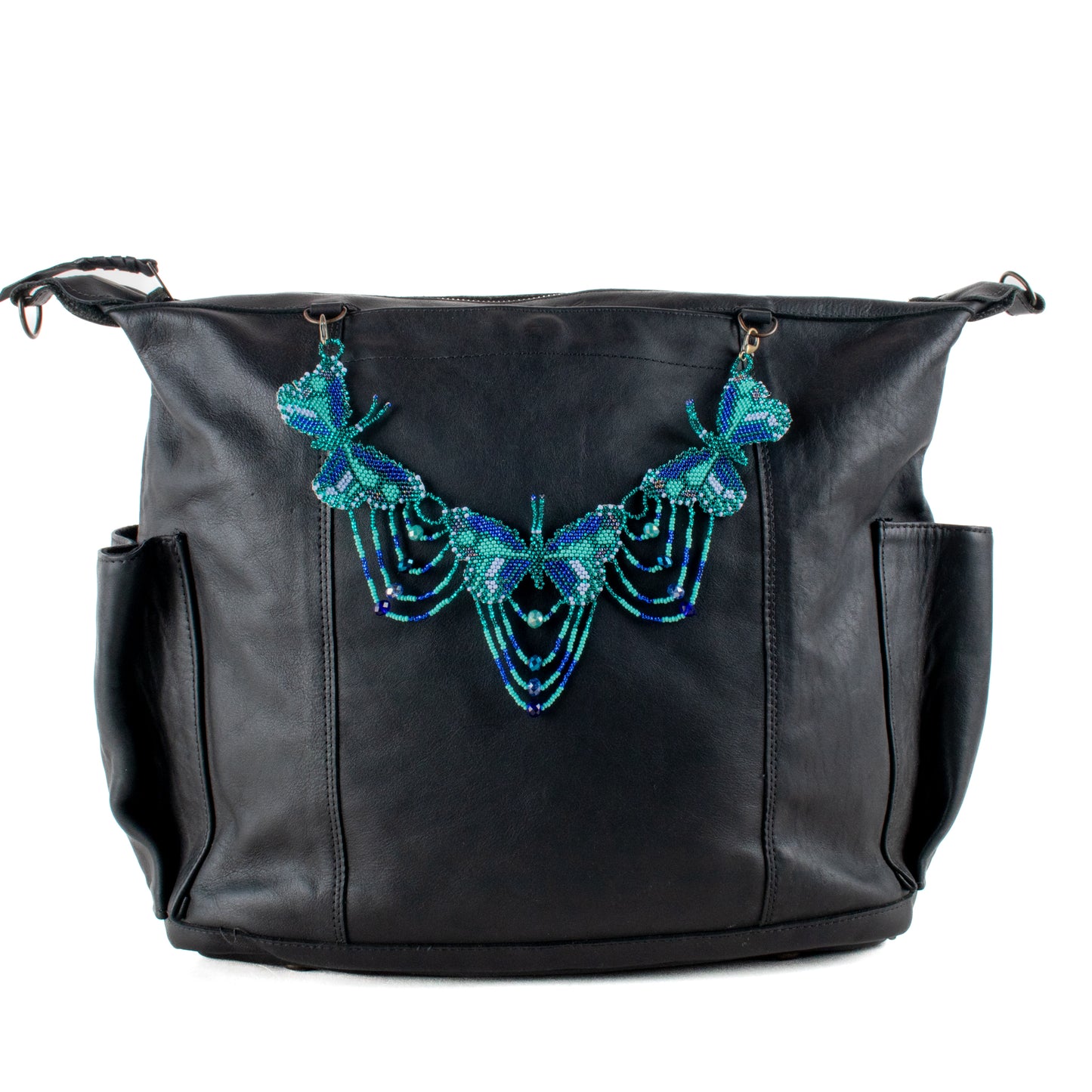 **SHIP WINDOW** BEADED BUTTERFLY BAG NECKLACE - NO. 201754