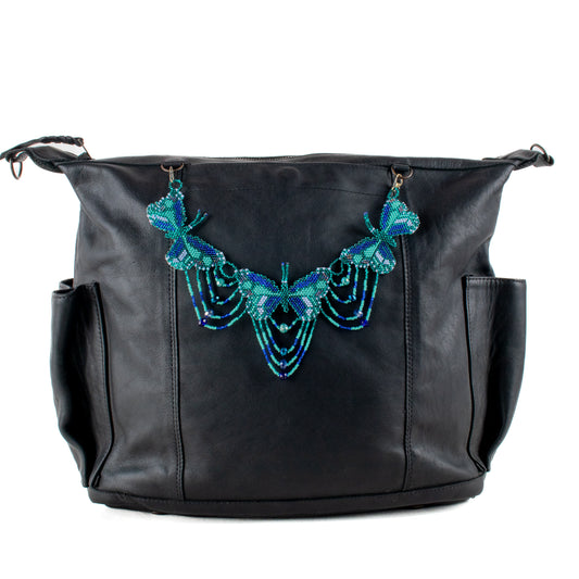 **SHIP WINDOW** BEADED BUTTERFLY BAG NECKLACE - NO. 201754
