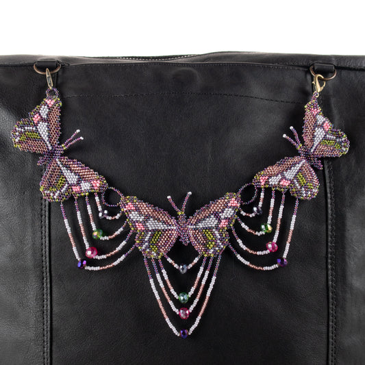 **SHIP WINDOW** BEADED BUTTERFLY BAG NECKLACE - NO. 201755