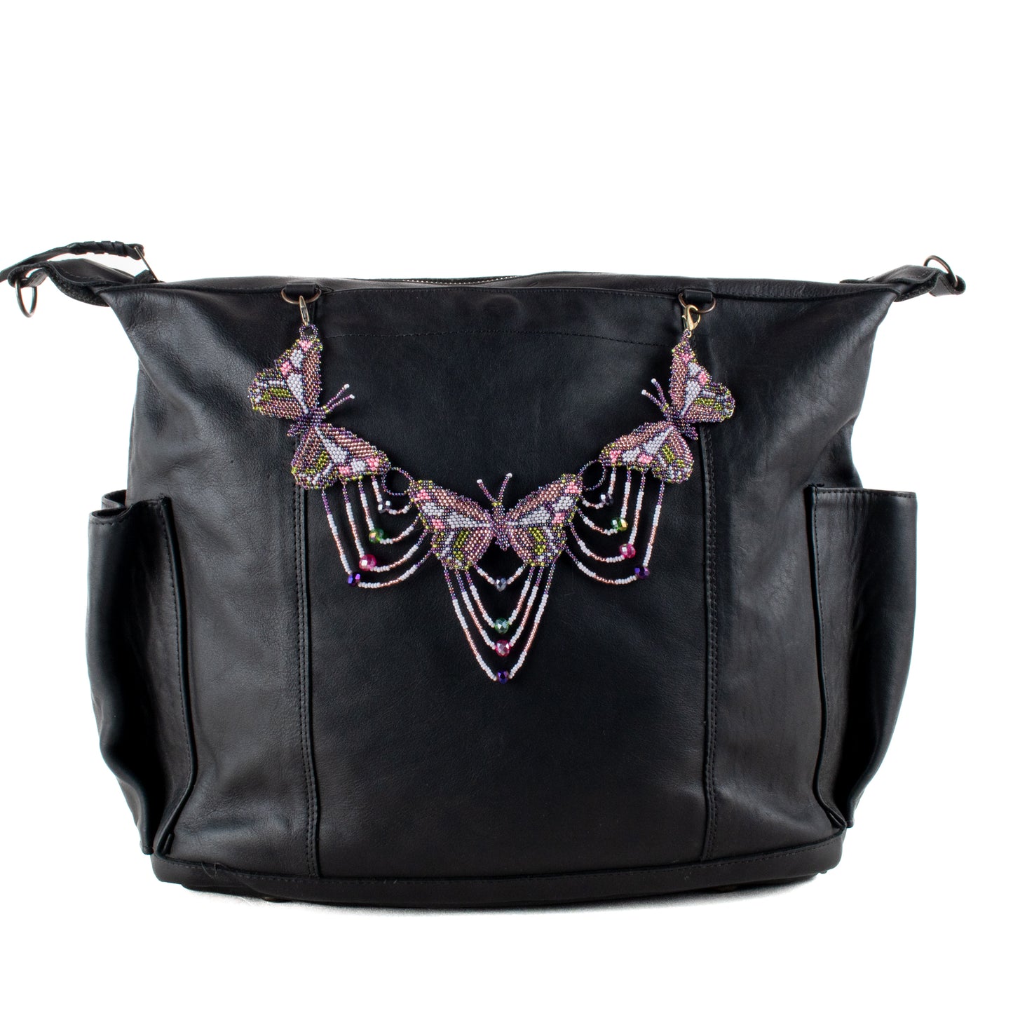 **SHIP WINDOW** BEADED BUTTERFLY BAG NECKLACE - NO. 201755