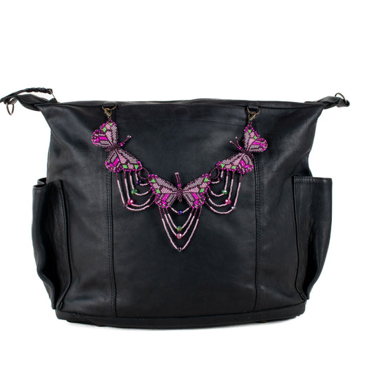 **SHIP WINDOW** BEADED BUTTERFLY BAG NECKLACE - NO. 201756