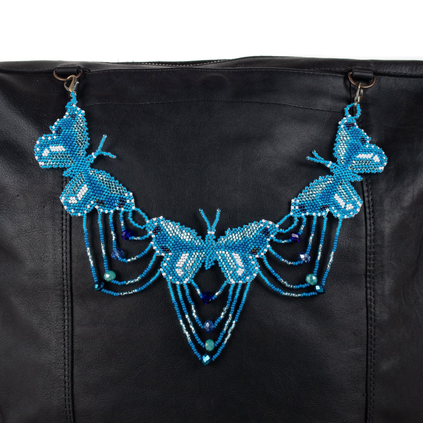 **SHIP WINDOW** BEADED BUTTERFLY BAG NECKLACE - NO. 201757