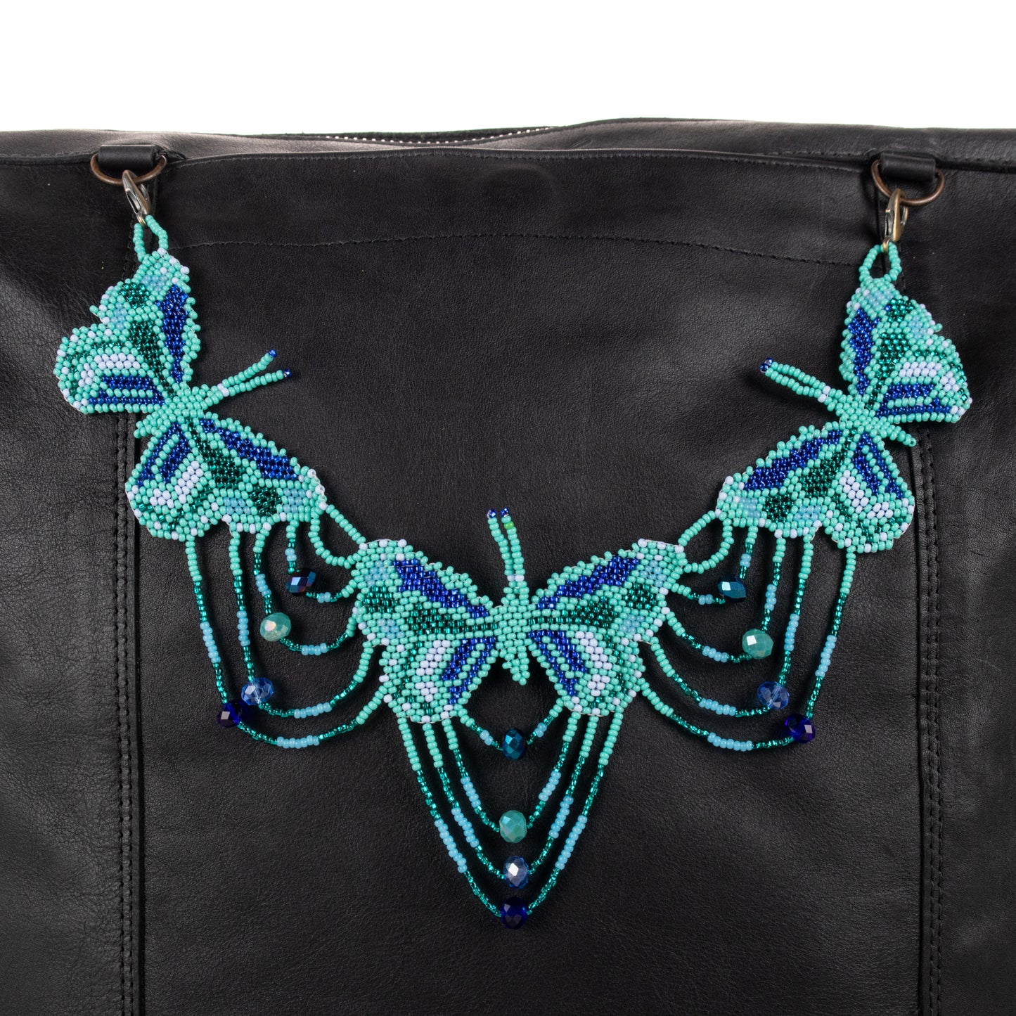 **SHIP WINDOW** BEADED BUTTERFLY BAG NECKLACE - NO. 201758