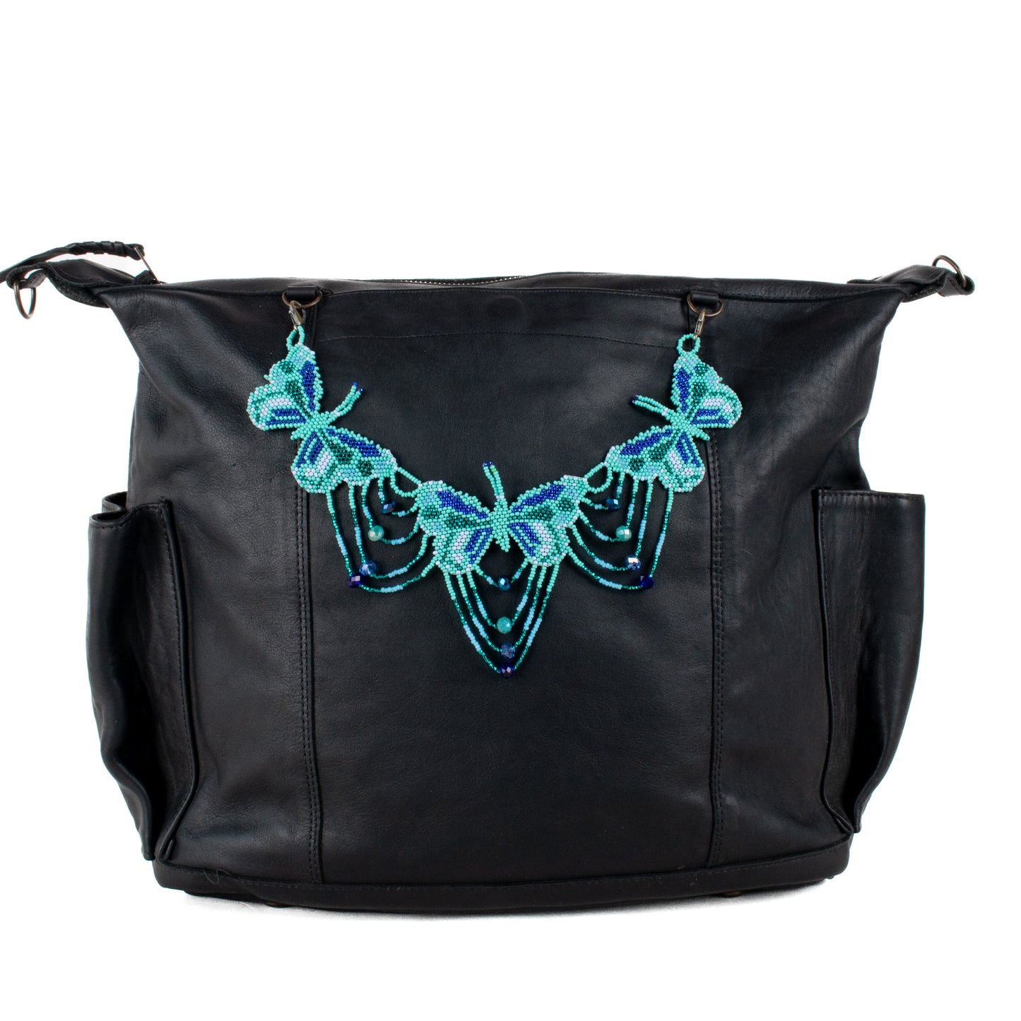 **SHIP WINDOW** BEADED BUTTERFLY BAG NECKLACE - NO. 201758