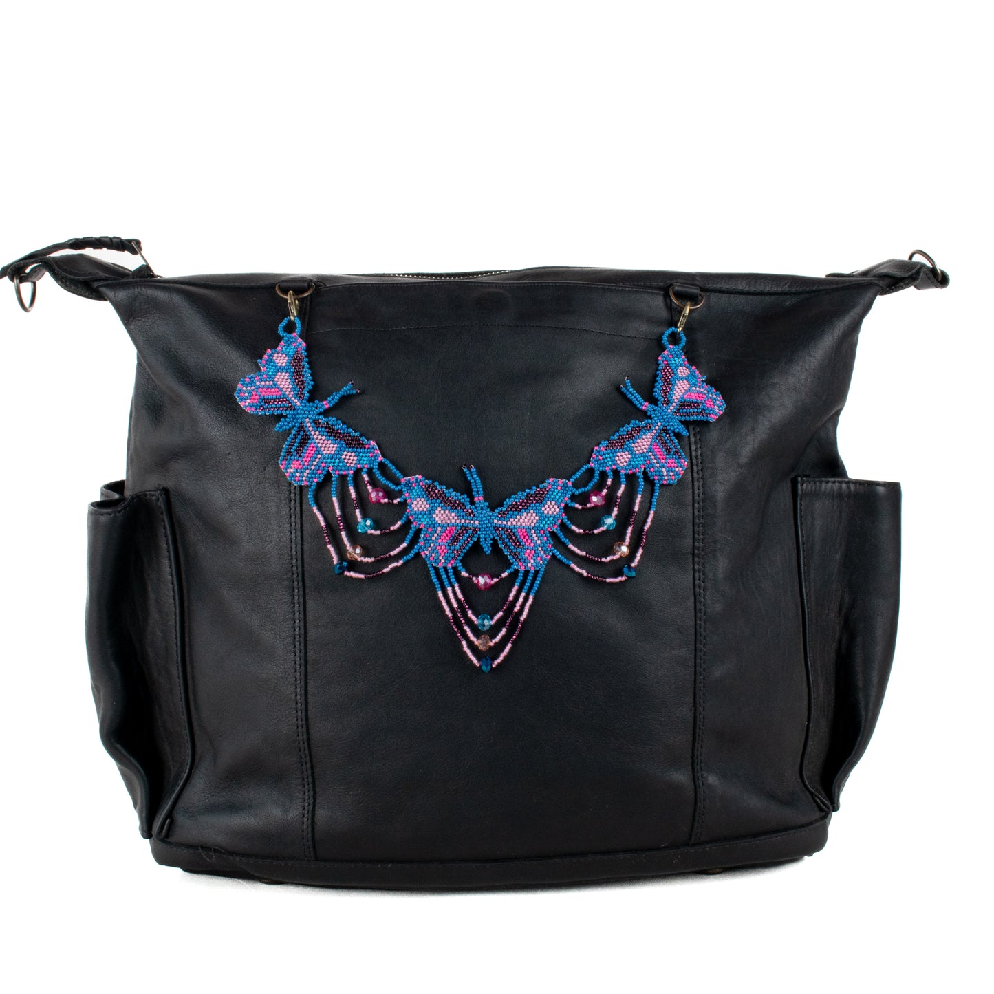**SHIP WINDOW** BEADED BUTTERFLY BAG NECKLACE - NO. 201759