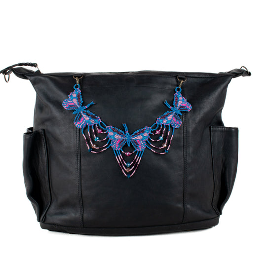**SHIP WINDOW** BEADED BUTTERFLY BAG NECKLACE - NO. 201759