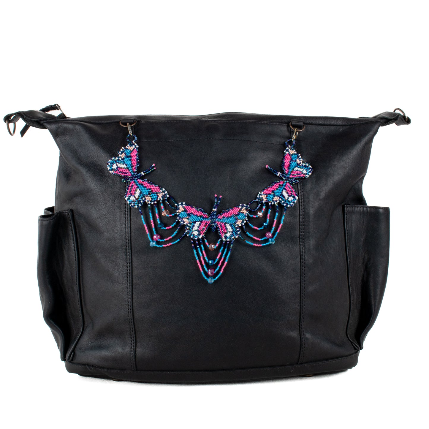 **SHIP WINDOW** BEADED BUTTERFLY BAG NECKLACE - NO. 201760