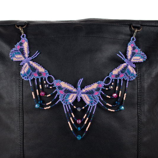 **SHIP WINDOW** BEADED BUTTERFLY BAG NECKLACE - NO. 201761
