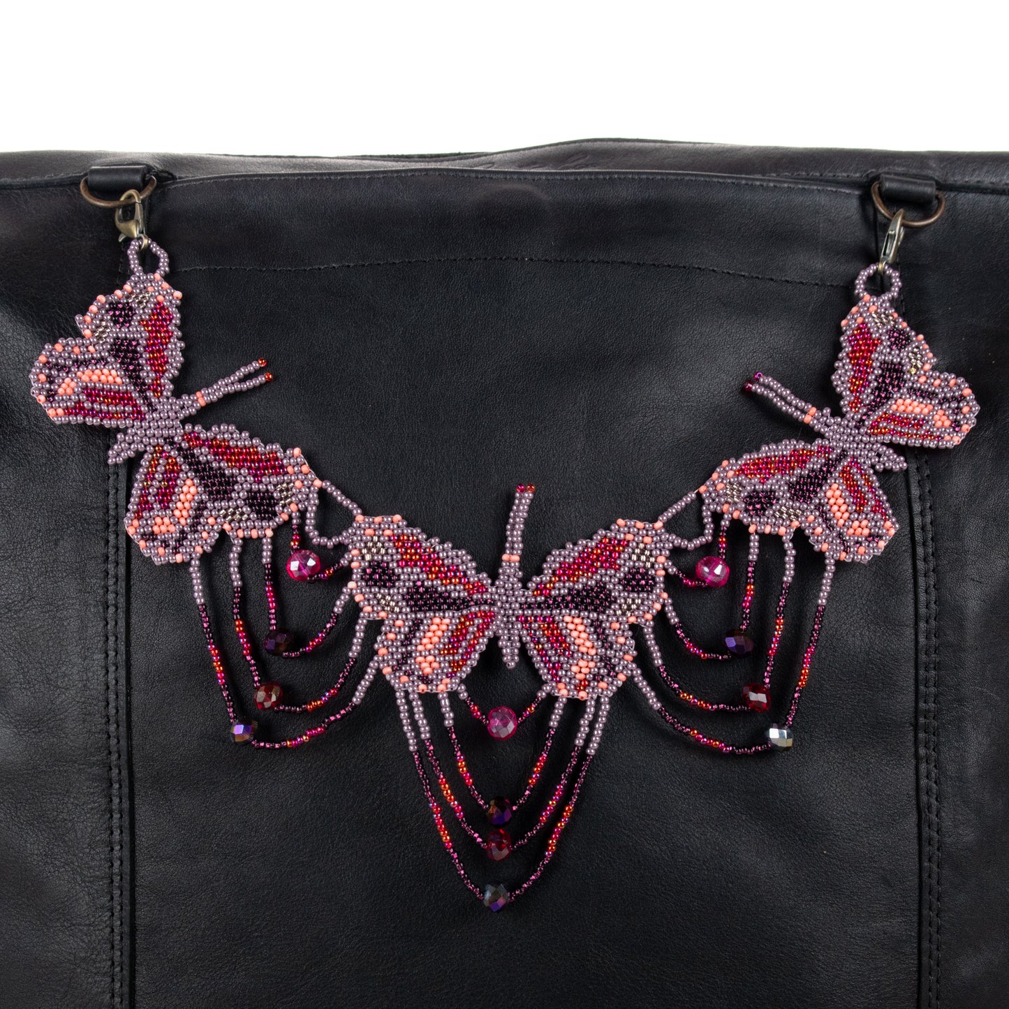 **SHIP WINDOW** BEADED BUTTERFLY BAG NECKLACE - NO. 201762