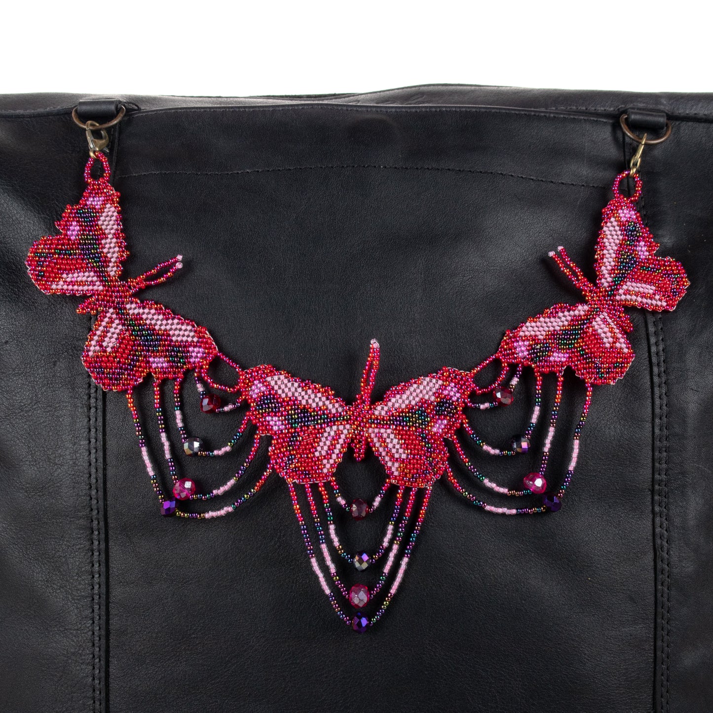 **SHIP WINDOW** BEADED BUTTERFLY BAG NECKLACE - NO. 201763