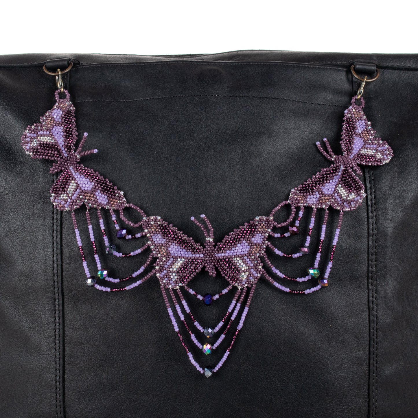 **SHIP WINDOW** BEADED BUTTERFLY BAG NECKLACE - NO. 201764