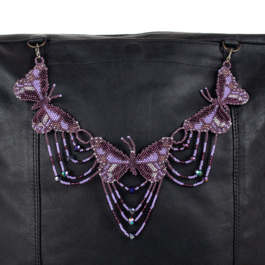 **SHIP WINDOW** BEADED BUTTERFLY BAG NECKLACE - NO. 201764