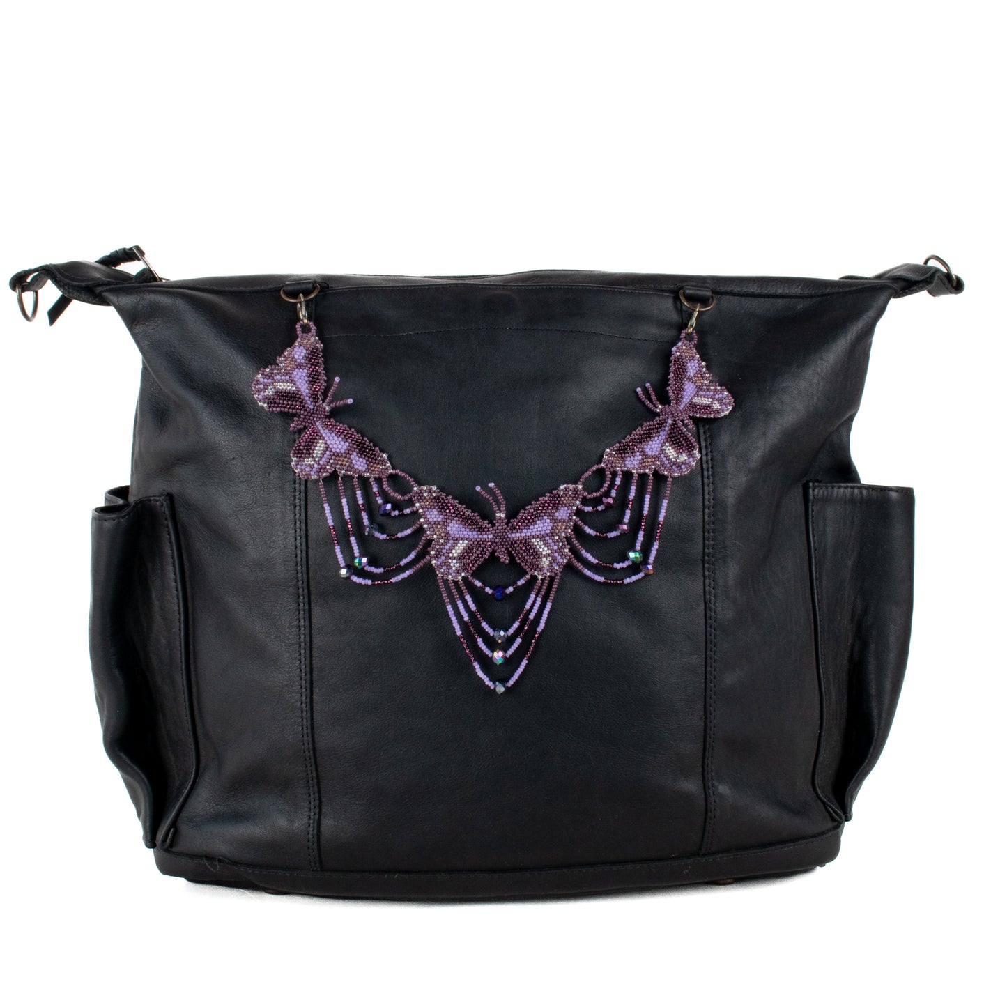 **SHIP WINDOW** BEADED BUTTERFLY BAG NECKLACE - NO. 201764