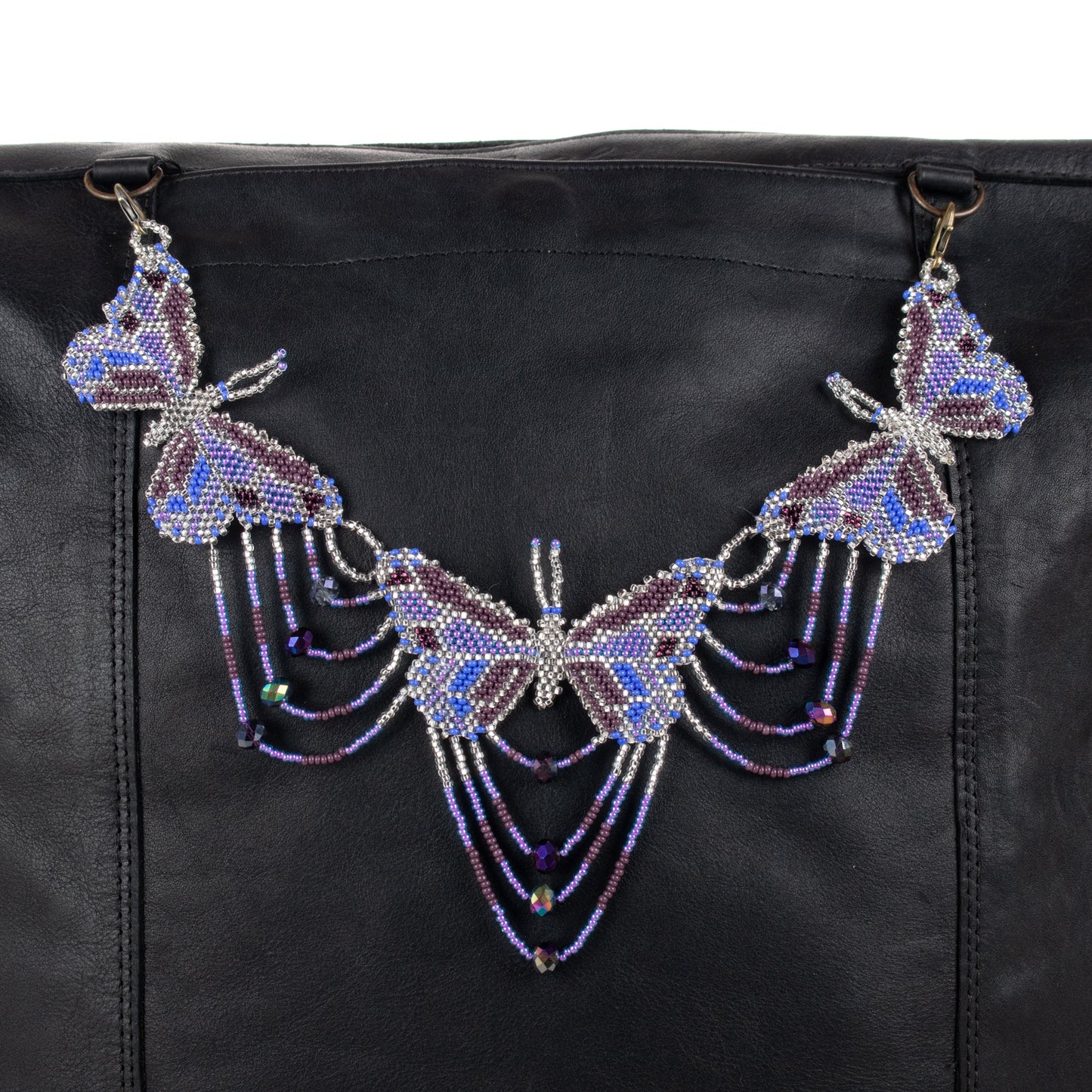 **SHIP WINDOW** BEADED BUTTERFLY BAG NECKLACE - NO. 201765