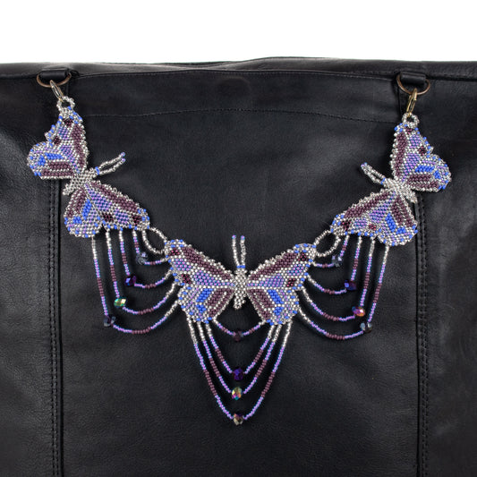 **SHIP WINDOW** BEADED BUTTERFLY BAG NECKLACE - NO. 201765