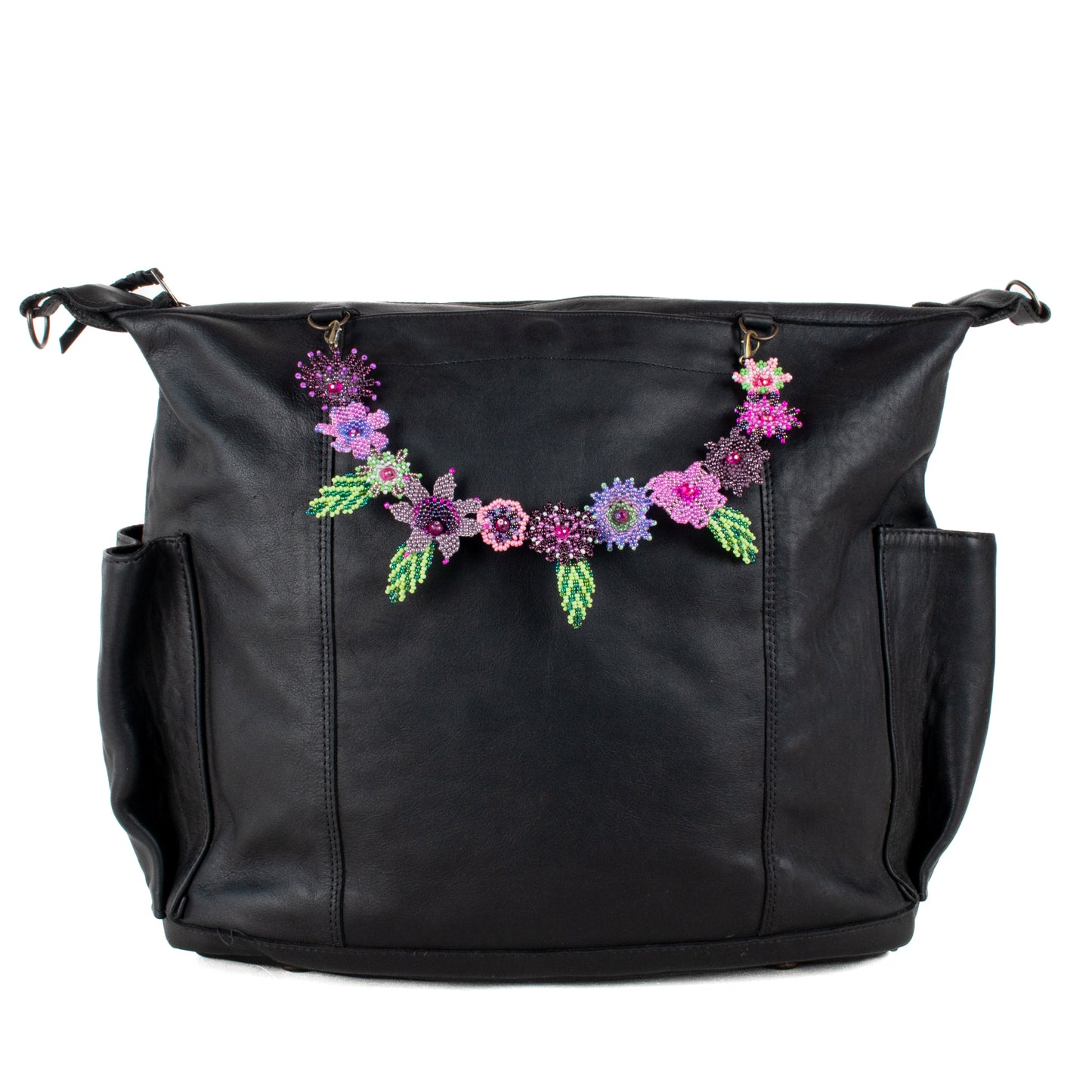 **SHIP WINDOW** BEADED FLORAL BAG NECKLACE - NO. 201781