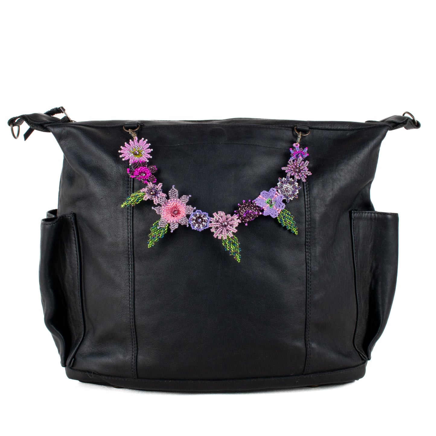 **SHIP WINDOW** BEADED FLORAL BAG NECKLACE - NO. 201782